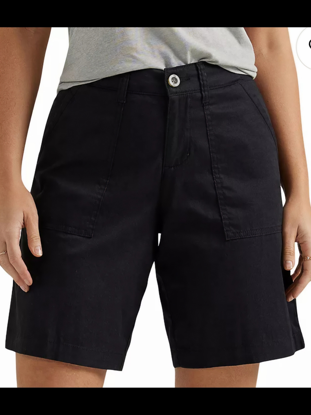 LEE Women's Black Casual Utility Shorts Size 14